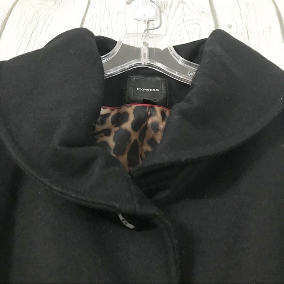 EXPRESS Wool Coat with Leopard Print Interior (XS) - Picture 4 of 7
